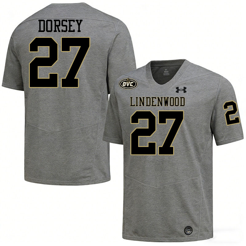Lindenwood Lions #27 DeDe Dorsey College Football Jerseys,Uniforms-Grey